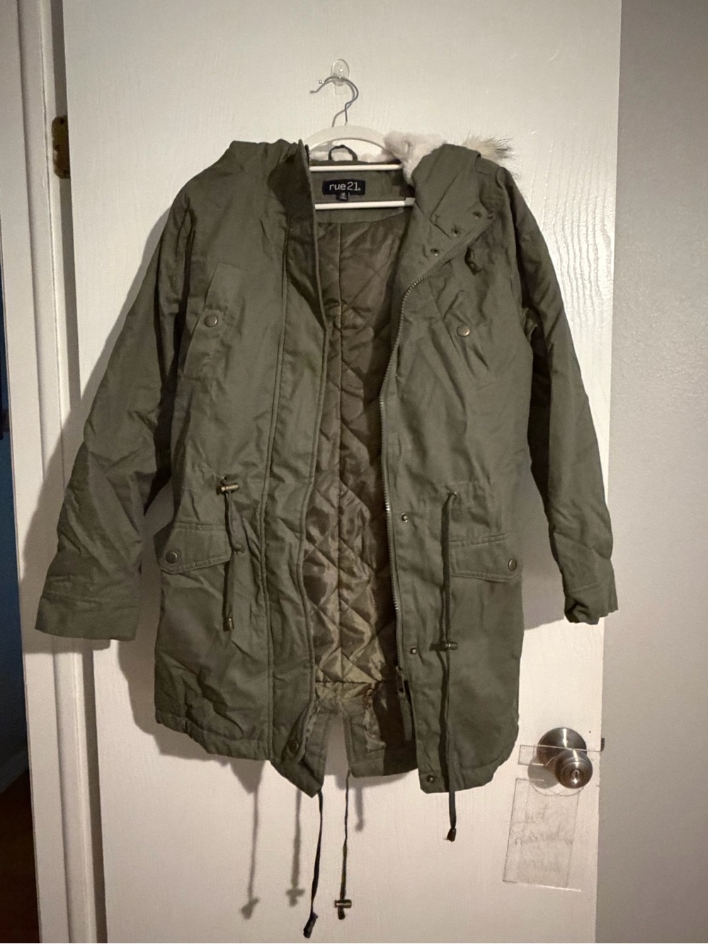 Rue21 Olive Quilted Hooded Parka